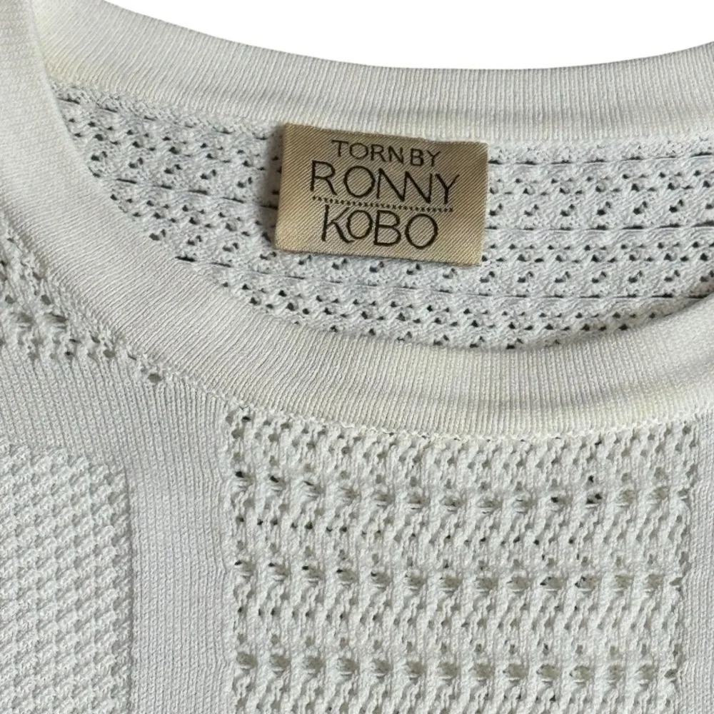 Torn by Ronny Kobo Faige Pointelle Perforated Sweater size S